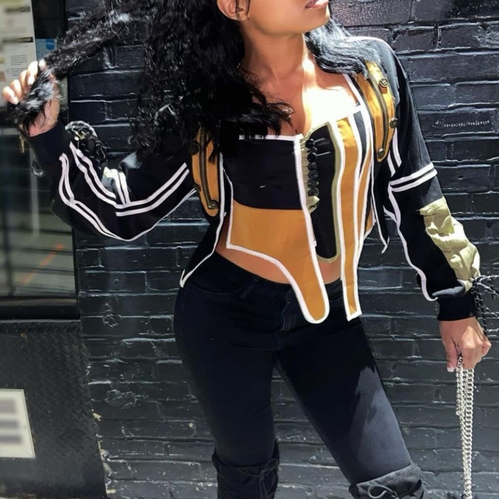 Patchwork jacket set